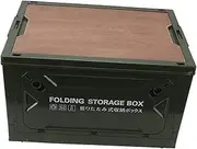Wheeled Camping Storage Box, Folding 50L 100kg Load Multifunction Lidded Storage Bin Trunk Organizer with Lid, Camping Storage Containers for Outdoor Car Picnic Garage Home (OD Green)