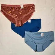 Auden 3pk Assorted Hipsters & Bikini Underwear Womens Plus Size 3X Stretch