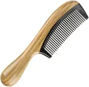 WOONEKY Long Handle Hairdressing Combs Wooden Comb Set for Static-free Styling