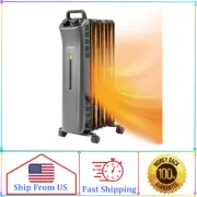 1500-Watt Electric Heater Oil Filled Space Heater with Adjustable Thermostat