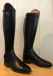 Tall And Thin Calf Custom Hand Made Italian Dress Boots, Size 12