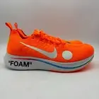Nike Zoom Fly Mercurial Off-White Orange Athletic Shoes Size 9.5 Mens AO2115-800