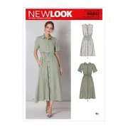 New Look Sewing Pattern 6651 N6651 Misses' Button Front Dress With Elastic Waist