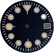 NPKNGZTATW Watch Parts 28.5mm Watch Black Dial Green Luminous Marks Date Window Watch Dial Fit Japan NH35/ NH36 Automatic Movement dial