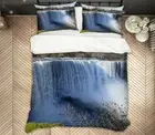 3D Waterfall Stones NAO3583 Bed Pillowcases Quilt Duvet Cover Set Queen King Fay