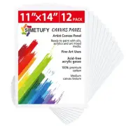 11 x 14 inch 12 Pack Painting Canvas Panels, Canvas Boards for Painting Gesso...
