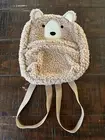 Cat & Jack Toddler Fuzzy Bear Light Brown/Beige Backpack Target Brand- New