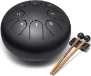 Steel Tongue Drum 6 Inch 8 Notes Hand Drums with Bag Sticks Music Book, Sound He