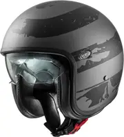 Premier Vintage US, open face helmet , color: Matt Dark Grey/Black , size: L