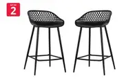 Set of 2 Ovela Leerdam Counter Stools (Black)