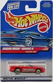 Mattel Hot Wheels 1998 Sugar Rush Series II 1:64 Scale Die Cast Metal Car # 2 of 4 - Red Nestle 100 Grand Convertible Coupe Jaguar XK8