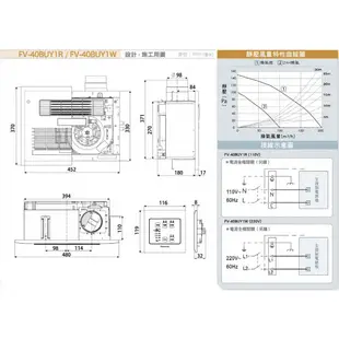 Panasonic 國際牌 FV-40BUY1R / FV-40BUY1W 陶瓷加熱 浴室暖風乾燥機 有線遙控 不含安裝