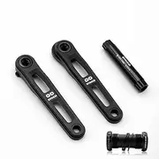 Ultralight Road Bike Crankset, Hollow Tech Bicycle Crank Arm Set 165/170/175mm with Bottom Bracket, 3-Bolt Direct Mount Crank Compatible with GXP,Gravel Bike,Folding Bicycle,Road Bike