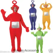 4 Licensed Teletubbies Teletubby Jumpsuit Mens Fancy Dress Adult Costume C888