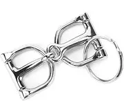 Silver DShaped Snaffle Keychain, Zinc Alloy Horse Snaffle Bits Key Ring, Resilient and Elegant, #711