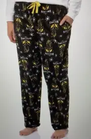 NEW Grinch pajama pants Men 2XL Mister black fleece Plush pockets Christmas XXL