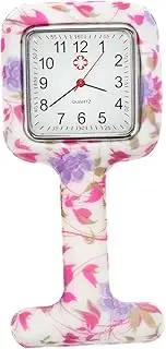 [BESTYASH] Pocket Watch Futuristic Sunglasses Clip on Nurses Watch Fob Smartwatch Band Square Fob Lapel Pin for Men Silica Gel White