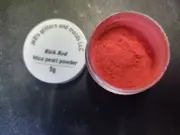 Rich Red Mica Pearl Powder 5 grams in a jar