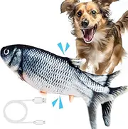 BABORUI Interactive Dog Toy Fish, Floppy Fish Dog Toy with Squeakers, Rechargeable Flopping Fish Squeaky Dog Toy for Large/Medium/Small Dogs & Cats
