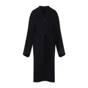 [Carven] Carven-Midnight Blue Wool Wrap Coat-Donna 36 FR