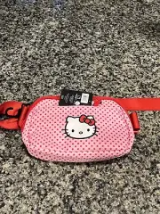Hello Kitty pink and red polkadotted body bag /fanny Bag By Bioworld