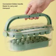 (Green)Ice Cube Tray With Lid Bin 2 Layer Ice Trays For Freezer With Lid Ice Dp