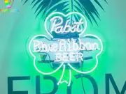 Pabst Blue Ribbon Beer Clover Acrylic 20"x16" Neon Light Sign Lamp Wall Display