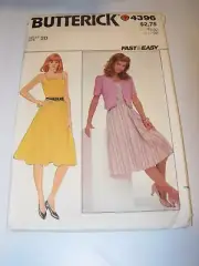 WOMENS UNCUT BUTTERICK 4396 Sewing PATTERN DRESS SHORT JACKET FLARE SIZE 20