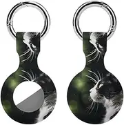 1PCS for A Cat Air Tag Holder Case Waterproof & Shockproof Anti-Scratch Protective Air Tag Cover with Keychain Ring Silicone Tags Holders for Luggage, Backpack, Keys, Pet