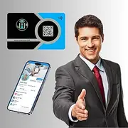 SwapnSnap NFC Digital Business Card with Unique QR Code, Landing Page, Catalogue Upload Option and 1 Year Premium Subscription (Blue)