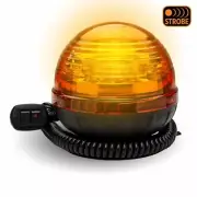Dome Beacon Vacuum Magnetic Mount LED Warning Light – Amber Strobe | 3 Flash Pat