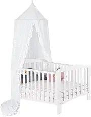 Princess Bed Canopy for Girls - Crib Canopy for Bed - Mosquito Net for Bed, Kids Bed Canopy with Princess Room Decor for Girls Bedroom,Children's Reading Room Decor (White)