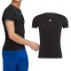【adidas 愛迪達】Techfit 男款 黑色 訓練 運動 排汗 吸濕 LOGO 舒適 短袖 HK2337