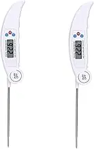 Alipis 2pcs Cooking Thermometer for Kitchen BBQ Thermometer Stainless Steel Probe Easy to Read Display