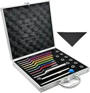 10 Piece Tuning Forks Set Unweighted Forks As Shown Aluminum Alloy with Cleaning Cloth, Rubber Mallets and Aluminum Box