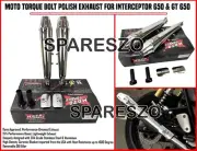 MOTO TORQUE BOLT POLISH EXHAUST FIT FOR ROYAL ENFIELD INTERCEPTOR 650 & GT 650
