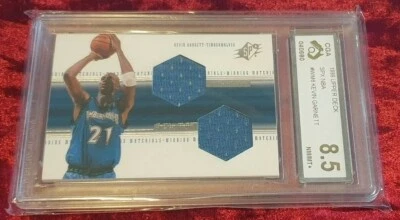 1999 SPx Wining Materials Kevin Garnett Dual Jersey card - Minnesota - CGA8.5