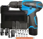 [TOBAIL] 12V Cordless 10mm Impact Drill Driver Screwdriver Accessories Tool with 2X Battery + Charger Set