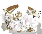 Cie Headband Bright White Embellished Headband Fascinator Diamantés Gems