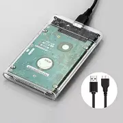 2.5 inch Clear USB 3.0 SATA HDD Hard Disk Drive External HDD Enclosure Case BIH