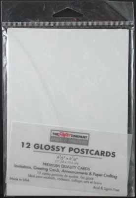 The Paper Company Glossy POSTCARDS 4 1/2" X 6 1/4", PK of 12