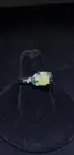 Opal & Natural Diamonds Cluster Statement Ring Sterling Silver Size 5