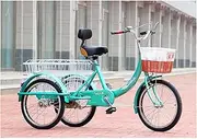 Adult Tricycles Trikes 20 Inch 3 Wheel Bikes Three-Wheeled Bicycles Cruise Trike with Shopping Basket High Backrest for Elder Women Men, Tricycle