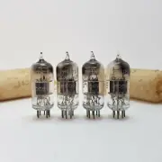 4X ECC91 6J6 TS52 Philips Miniwatt Mullard square getter,mid.50s NOS