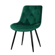 Set of 2 Velvet Starlyn Dining Chairs - Green