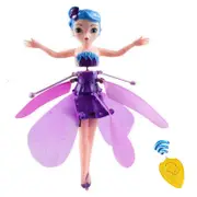 Brawdress Flying Fairy Girls Toy Magical Wing Infrared Induction Control Child Toy Flying Princess Doll Purple