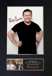 #22 RICKY GERVAIS Reproduction Signature/Autograph Mounted Signed Photograph A4