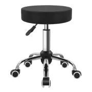 PU Leather Swivel Stool with Wheel Perfect for Salon Work Home SPA Shop Black