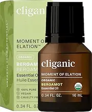 Cliganic Organic Bergamot Essential Oil, 100% Pure Natural, Therapeutic Grade for Aromatherapy | Premium Certified Organic, Non-GMO