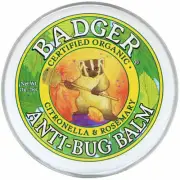 BADGER CERTIFIED ORGANIC ANTI BUG BALM / NATURAL INSECT REPELLENT NON TOXIC SAFE